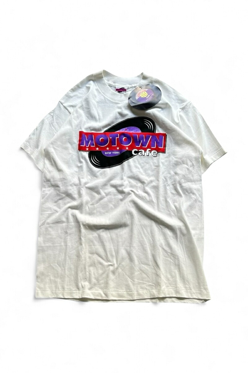 【中古】90\u0027S MOTOWN CAF・・ T-SHIRT 90年月日 シーメンス町 喫茶店 プルオーバー WHITE [SIZE: M DEADSTOCK/NOS]