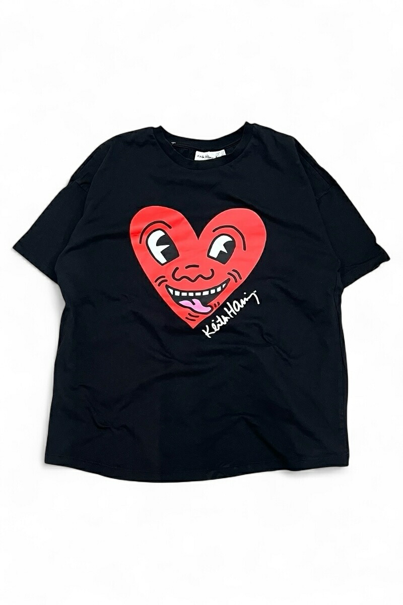 【中古】KEITH HARING (キースへリング) MADE IN TURKEY ART PRINT T-SHIRT トルコ製 アート プリント Tシャツ BLACK [SIZE: L USED]