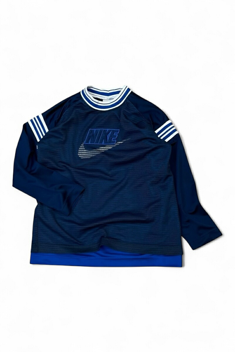 【中古】NIKE (ナイキ) Y2K EARLY 00 L/S MESH T-SHIRT Y2K 00年代 PSG 長袖 メッシュ Tシャツ NAVY [SIZE: M USED]