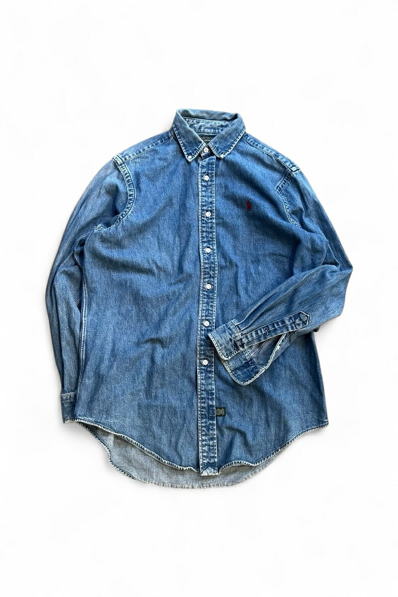【中古】POLO COUNTRY （ポロカントリー）90-92\u0027S L/S DENIM SHIRT 90-92年月日 ジーンズ プルオーバー INDIGO [SIZE: M USED]