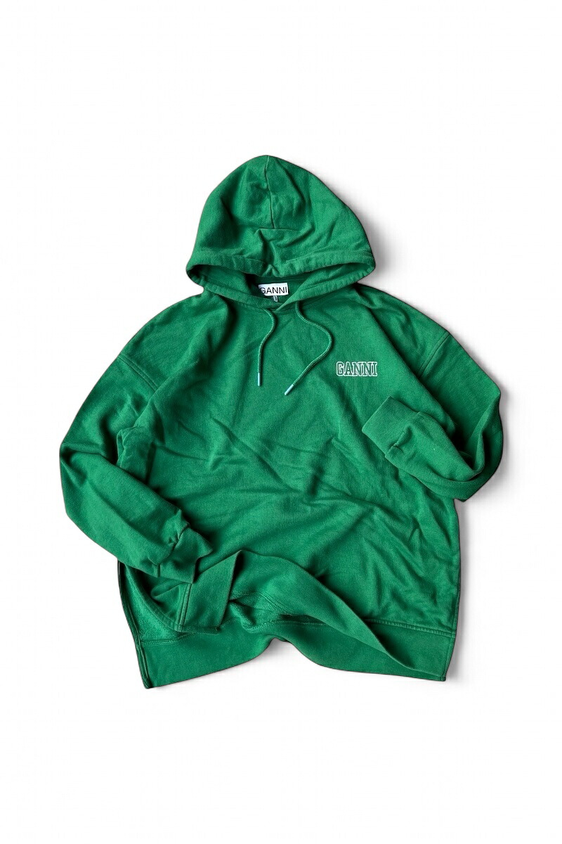 【中古】GANNI (ガニー)  MADE IN PORTUGAL PULLOVER HOODIE SWEATSHIRT ポルトガル共和国製 ティーシャツ フーディー トレーナー / GREEN [SIZE: M USED]