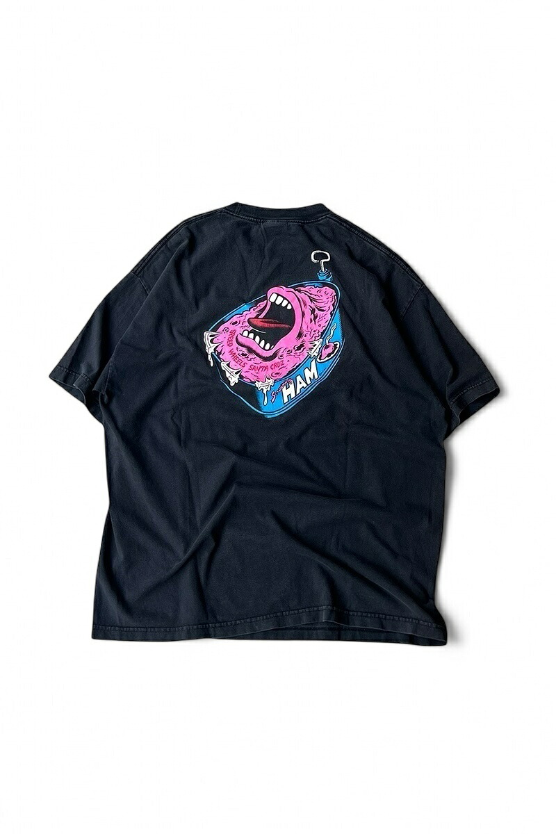【中古】NHS/SANTA CRUZ (エヌエイチエス/サンタ クルズ) Y2K EARLY 00\u0027S SANTA CRUZE SKATEBOARD T-SHIRT 00日付け サンタ クルズ スケートボーディング プルオーバー BLACK [SIZE: L USED]