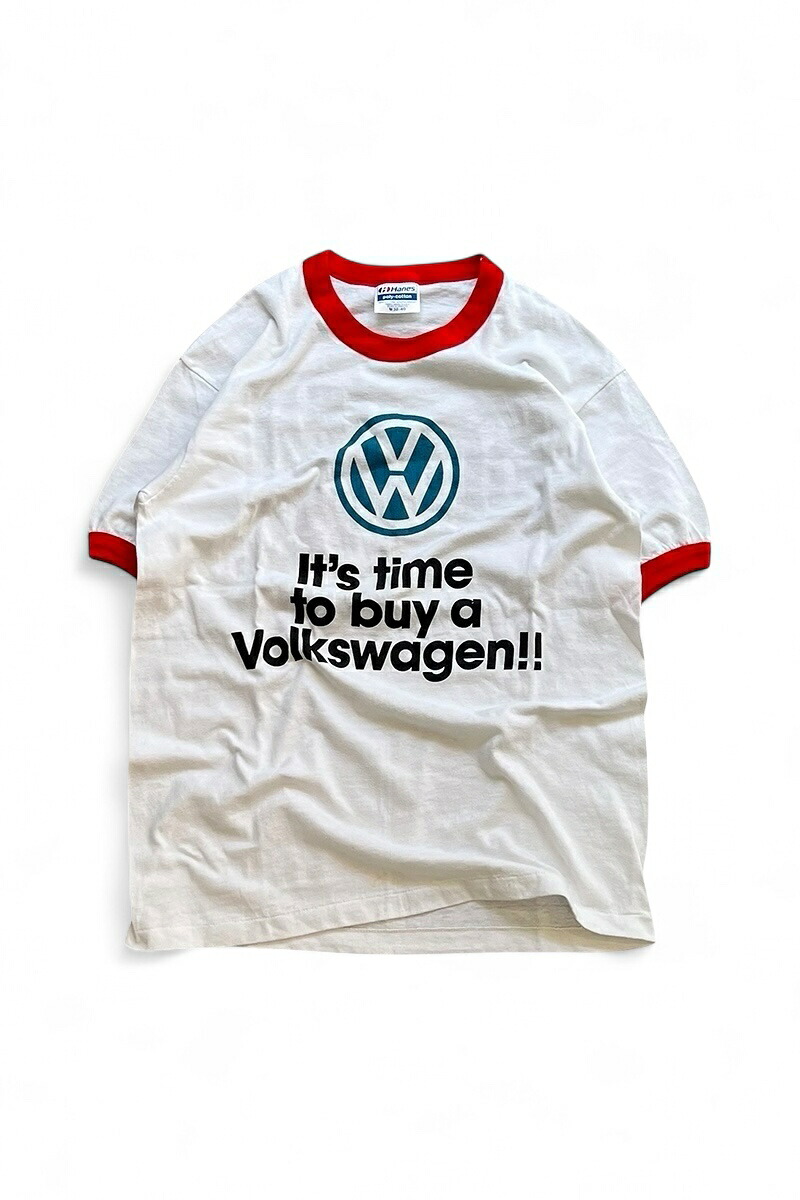 【中古】HANES (ヘインズ) MADE IN USA 90'S VOLKSWAGEN RINGER T-SHIRT USA製 90年代 フォルクスワーゲン リンガー Tシャツ / WHITE [SIZE: M USED]｜JULIUS NYC