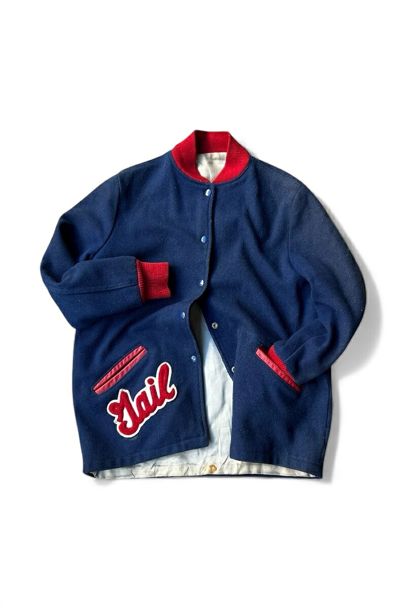 【中古】OTHER BRAND 60 WOOL STADIUM JACKET 60年代 ウール スタジアム ジャケット / NAVY [SIZE: S USED]