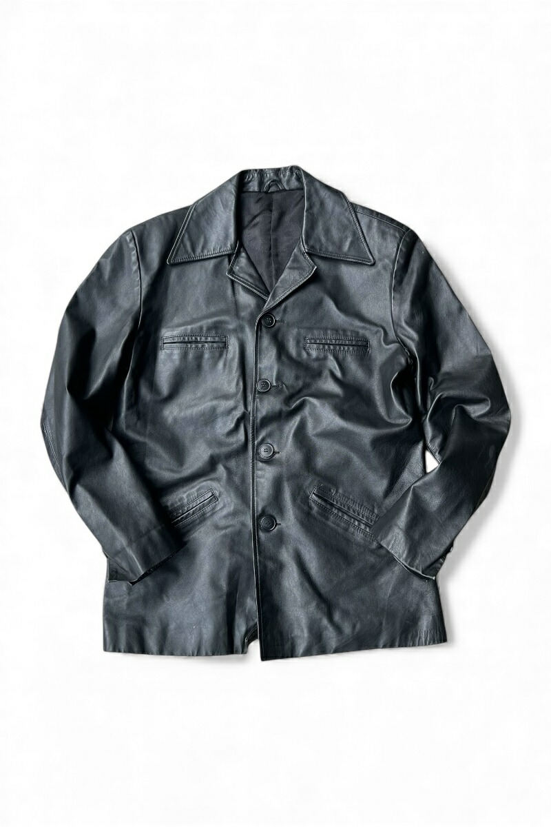 【中古】OTHER BRAND 90'S-Y2K EARLY 00'S LEATHER JACKET 90-00年代 レザー ジャケット / BLACK [SIZE: M USED]｜JULIUS NYC