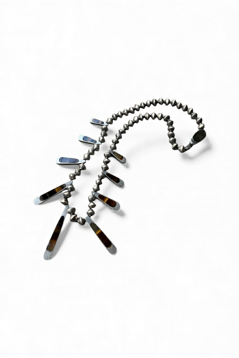 【中古】VINTAGE MEXICAN JEWELRY (ヴィンテージ メキシカン ジュエリー) MADE IN MEXICO 925 SILVER NECKLACE W/TIGER EYE メキシコ製 925 シルバー ネックレス W / タイガーアイ / SILVER [SIZE: ONE SIZE USED]