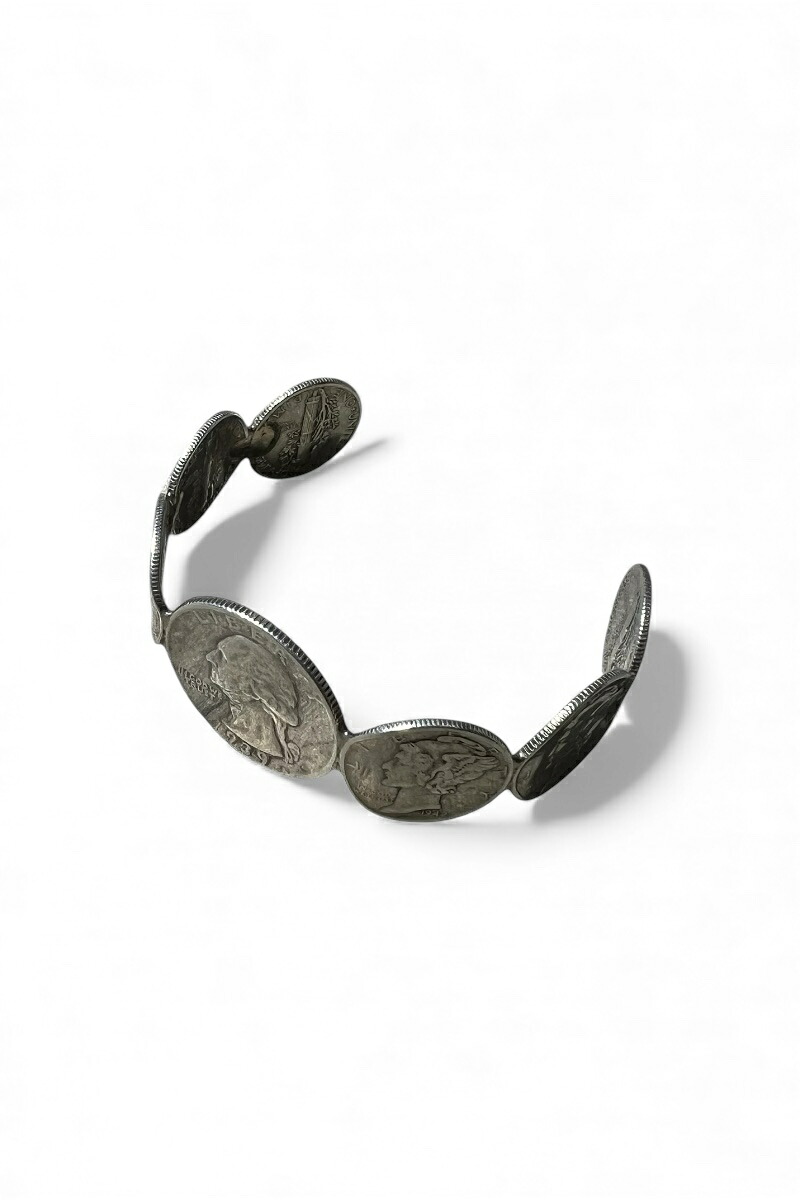 【中古】 VINTAGE SILVER JEWELRY (ヴィンテージ しろがね色 宝飾品) 30-40\u0027S SILVER AMERICAN COIN BANGLE 30-40年月日 しろがね色 アメリカン 硬貨 バングル / SILVER [SIZE: ONE SIZE USED]