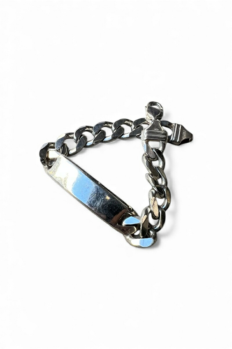 【中古】 VINTAGE ITALIAN JEWELRY (ヴィンテージ イタリアン 宝飾品) MADE IN ITALY 925 SILVER ID BRACELET イタリア製 925 しろがね色 ID 腕輪/ SILVER [SIZE: ONE SIZE USED]
