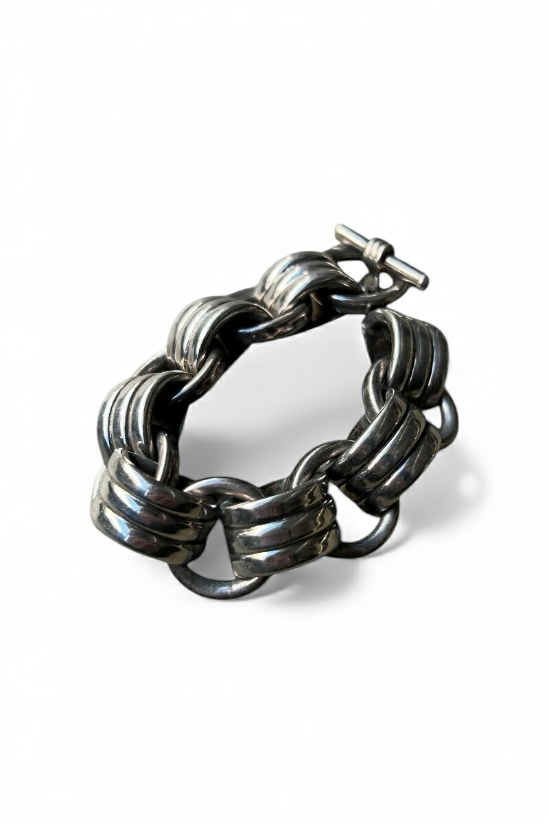 【中古】 VINTAGE MEXICAN JEWELRY (ヴィンテージ メキシカン 宝飾品) 925 SILVER BRACELET W/ONYX 925 しろがね色 腕輪 W/オニキス / SILVER [SIZE: ONE SIZE USED]