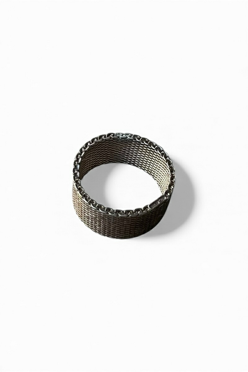 【中古】 VINTAGE SILVER JEWELRY (ヴィンテージ しろがね色 宝飾品) 925 SILVER MESH RING / SILVER  [SIZE: 16号好いかげんに USED]