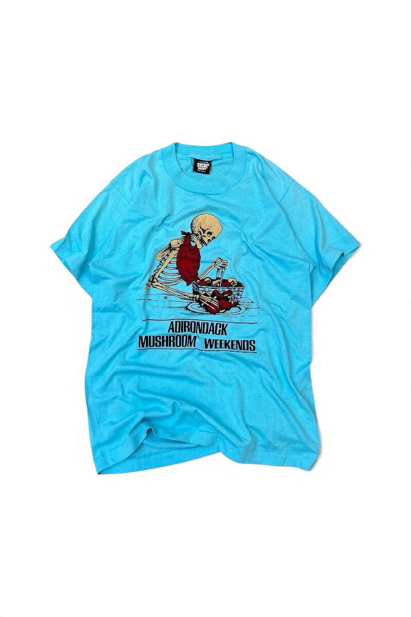 【中古】SCREEN STARS (スクリーン スターズ) MADE IN USA 90'S ADIRONDACK MUSHROOM WEEKEND T-SHIRT USA製 90年代 アンディロンダッグ・マッシュルーム・ウェーケンド Tシャツ / BLUE [SIZE: M USED]