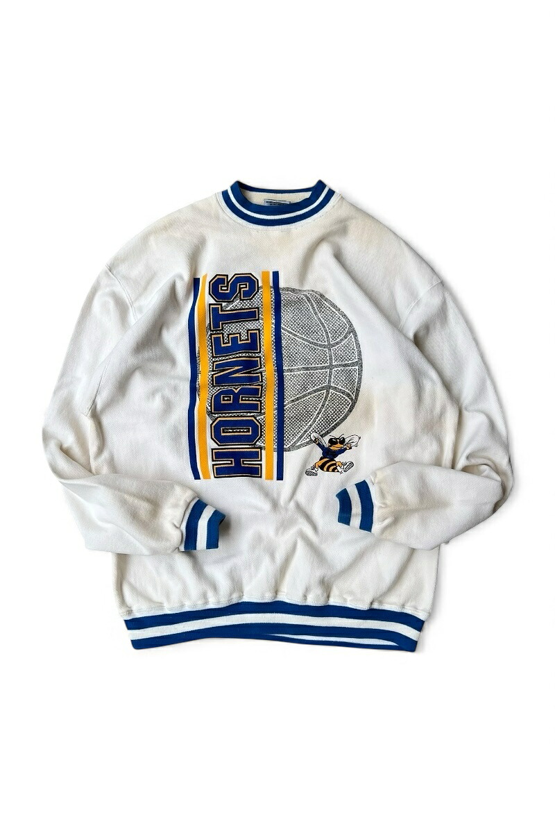 【中古】LA LOVING (エル エー ラヴィング) MADE IN USA 90'S NBA CHARLOTTE HORNETS SWEATSHIRT USA製 90年代 NBA シャーロット ホーネッツ スウェットシャツ / WHITE [SIZE: L USED]