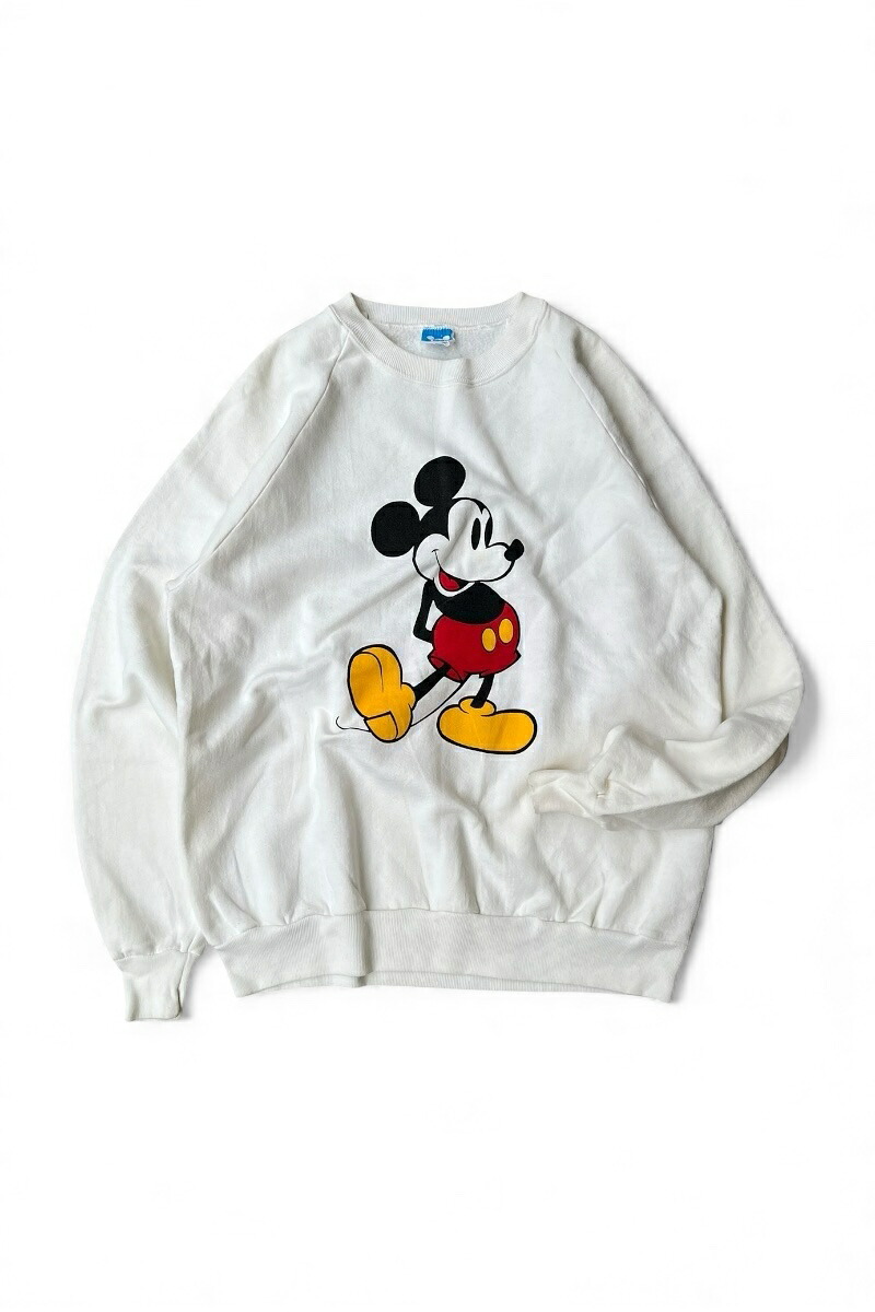 Disney - 90年代 Disney ディズニー スウェット キャラクター ライトグレー (レディース 38-40) 中古 古着 R3146 送料無料】【中古】DISNEY (ディズニー) MADE IN USA 90'S MICKEY