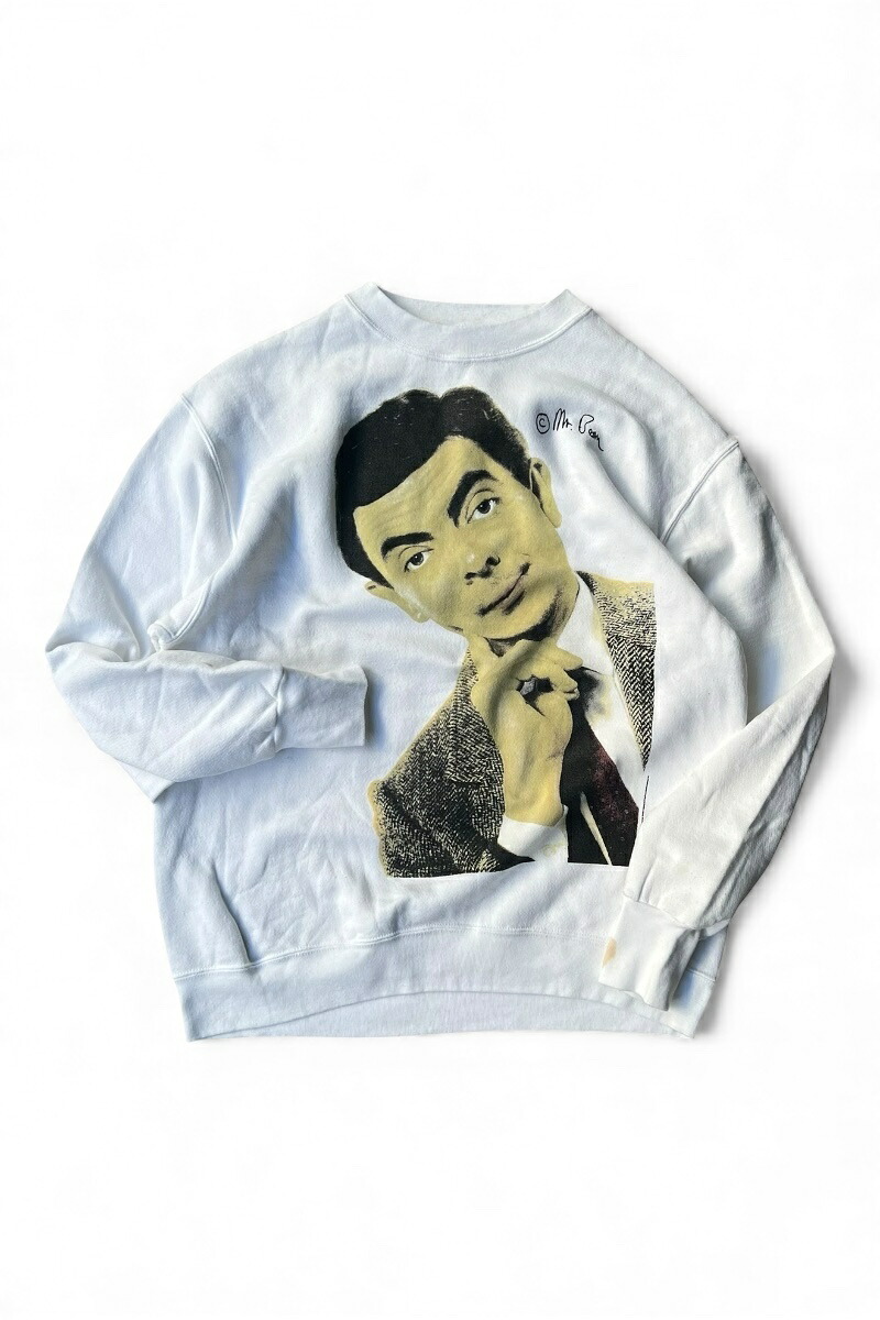 【中古】DELTA (三角洲) MADE IN USA 90\u0027S MR.BEAN SWEATSHIRT 90日付け 檀那 食用豆 トレーナー / WHITE [SIZE: L USED]