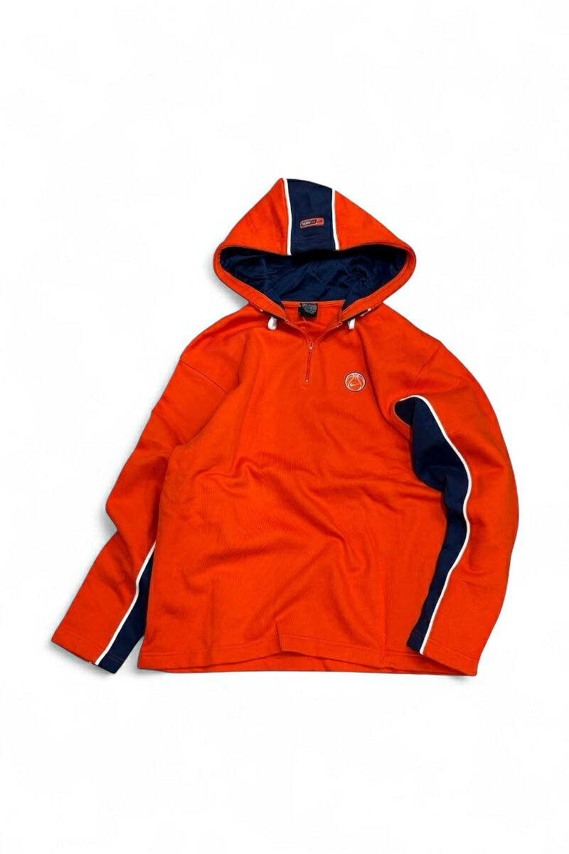【中古】NIKE (ナイキ) Y2K EARLY 00\u0027S HALF ZIP HOODIE SWEATSHIRT 00年月日 ハーフジップ 汗水 フーディー / ORANGE [SIZE: M DEADSTOCK/NOS]