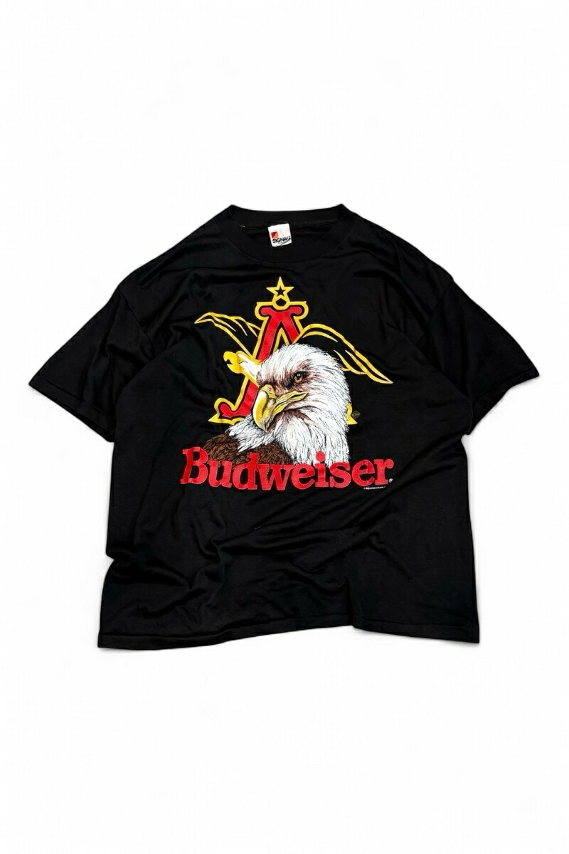 【中古】SIGNAL (シグナル) MADE IN USA 88'S BUDWEISER ADVERTISING T-SHIRT アメリカ製 80年代 バドワイザー Tシャツ BLACK [SIZE: XL USED]