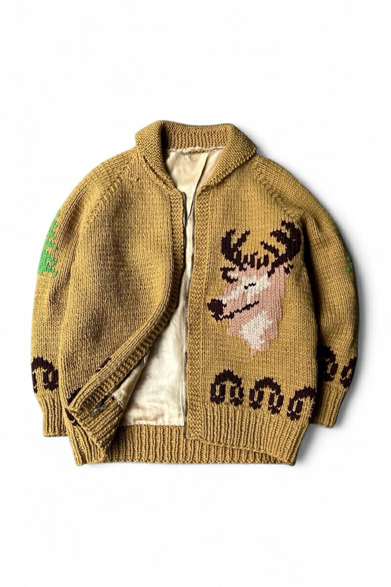 60s カウチン　ヴィンテージ セーター ニット カーディガン　フルジップ 60s カウチン ヴィンテージ セーター ニット カーディガン フルジップ