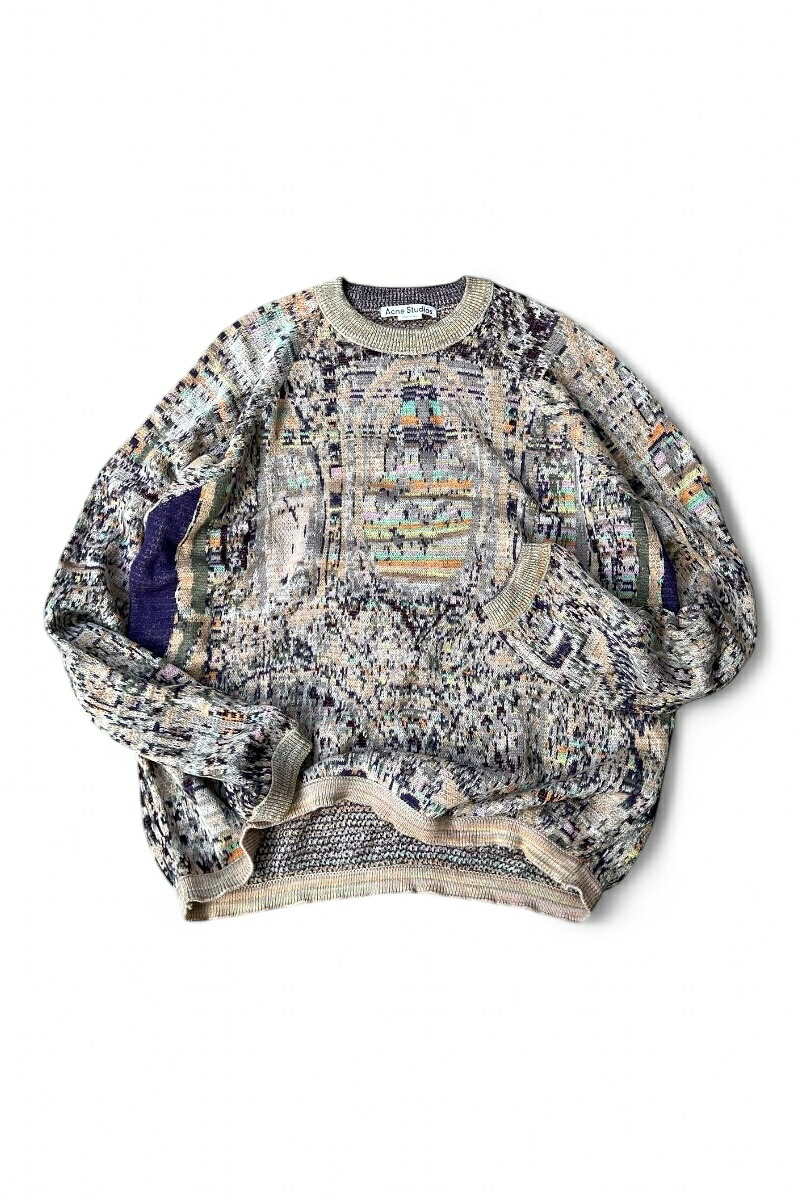 【中古】ACNE STUDIOS (アクネ ストゥディオス) MADE IN ITALY PATTERN KNIT SWEATER イタリア製 行動様式 編み物 プルオーバー / MULCH [SIZE: M USED]
