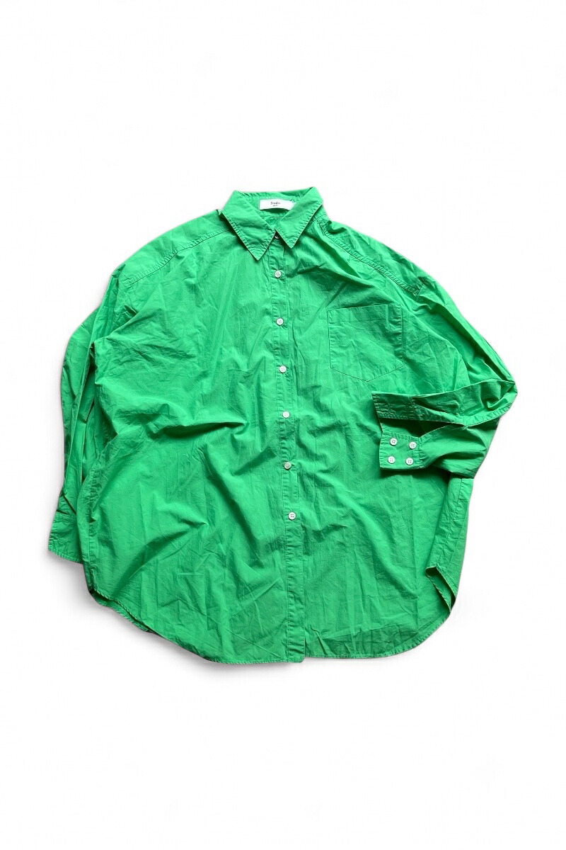 【中古】FRANKIE SHOP(フランキー ショップ) L/S OVERSIZE SHIRT ロングスリーブ オーバーサイズ シャツ / GREEN [SIZE: M USED]｜JULIUS NYC