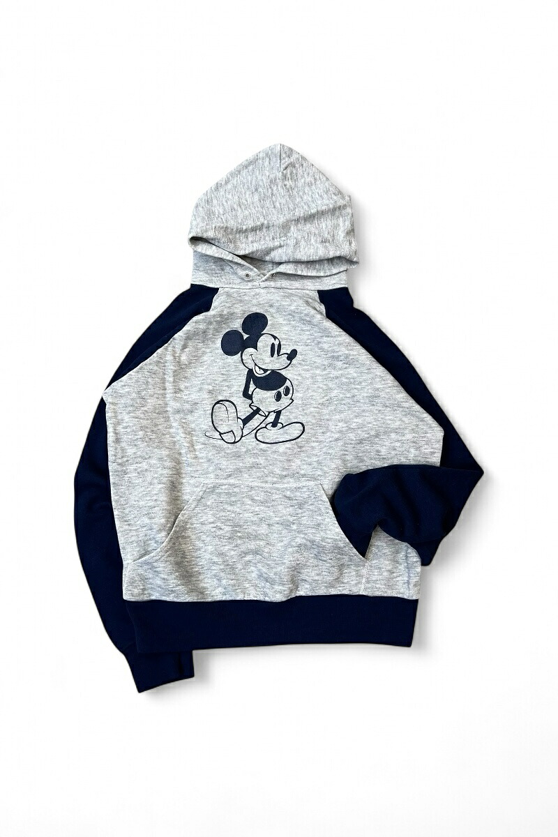 【中古】DISNEY(ウォルトディズニー) 80\u0027S MICKEY HOODIE SWEATSHIRT 80年月日 パディ フーディー トレーナー / GREY [SIZE: M USED]