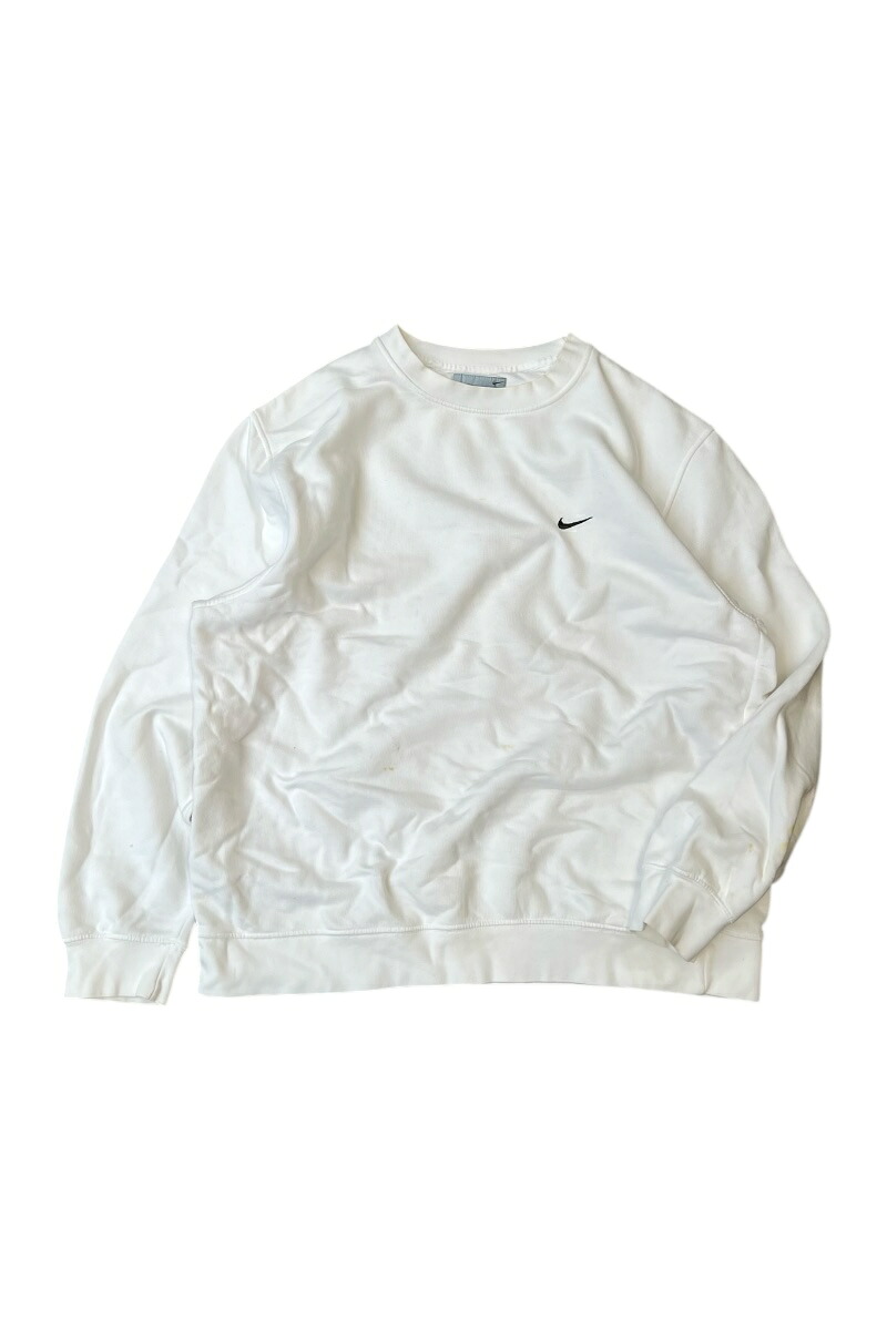 【中古】NIKE(ナイキ) MADE IN TURKEY Y2K EARLY 00'S ONE POINT LOGO SWEATSHIRT トルコ製 00年代初頭 ワンポイント ロゴ スウェットシャツ / WHITE [SIZE: L USED]