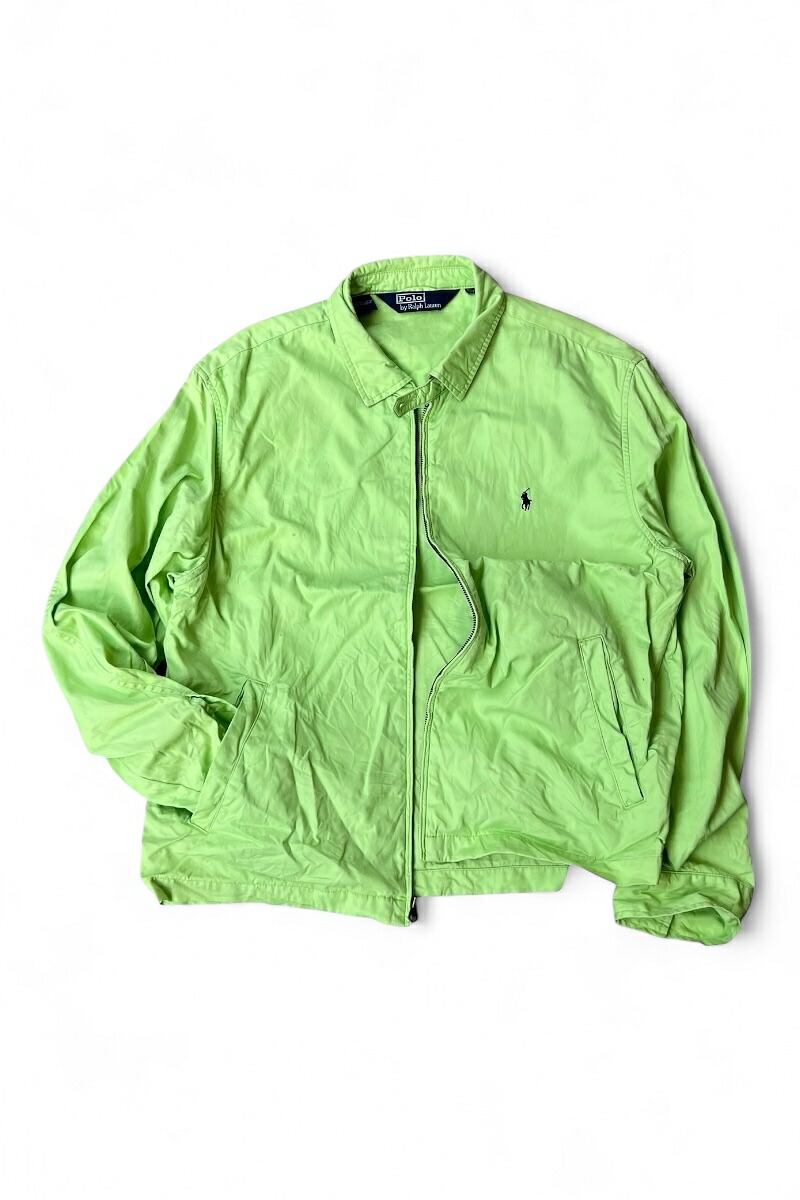 【中古】POLO BY RALPH LAUREN (ポロ バイ ラルフ ローレン) 90\u0027S ZIP UP JACKET 90日付け ジップ 脹れ上がる 上衣 / NEON [SIZE: XL USED]