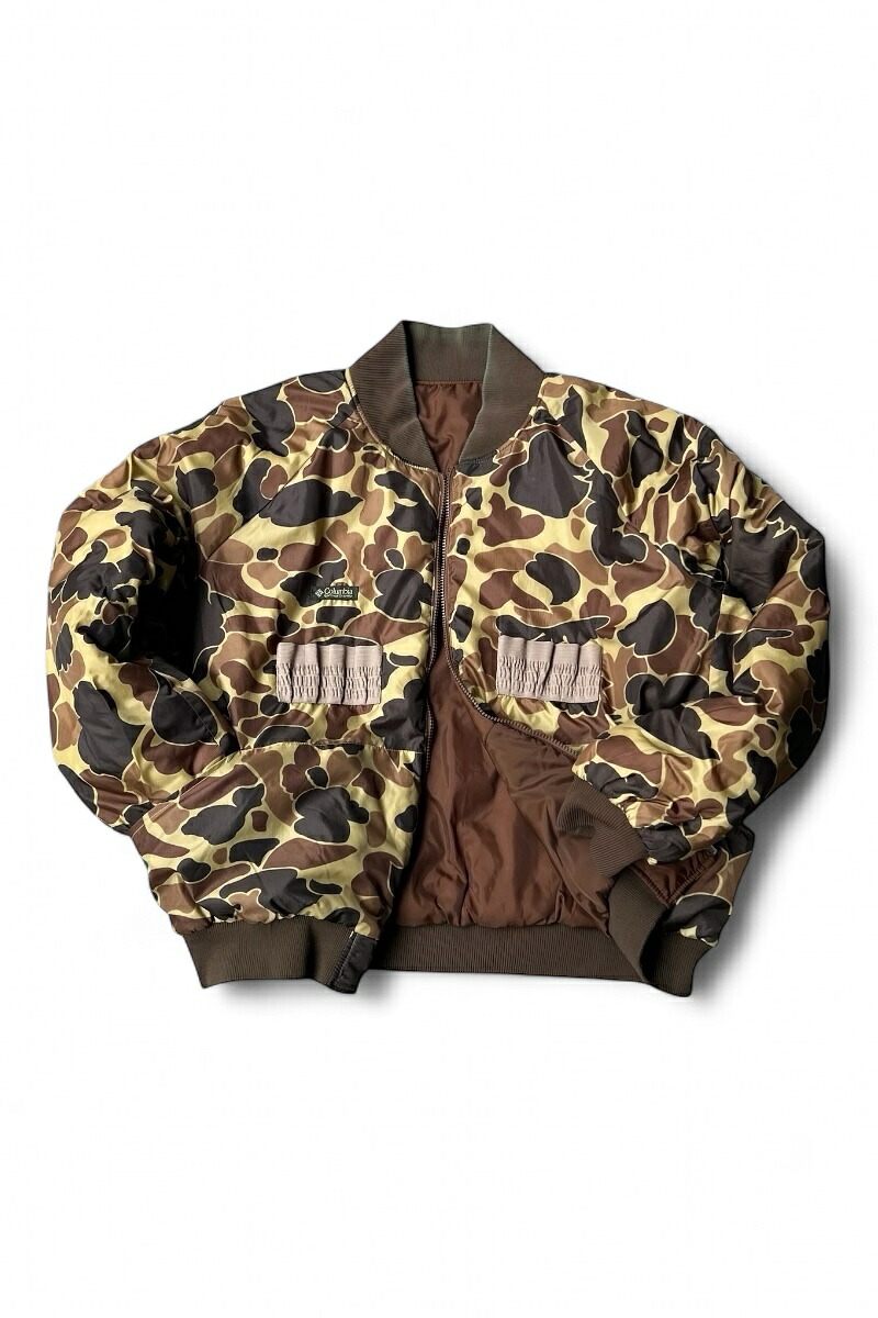 【中古】COLUMBIA (コロンビア) 90\u0027S REVERSIBLE NYLON PUFF JACKET 90日付け リヴァーシブル ナイロン パフ 上衣  / CAMO [SIZE: XL USED]