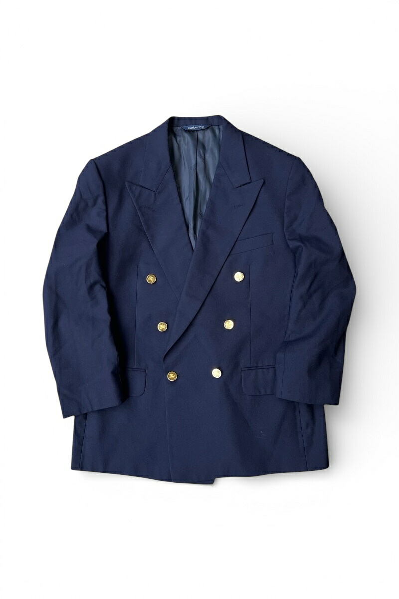 【中古】BURBERRY PRORSUM (バーバリー プロ―サム) MADE IN USA 90'S SAKS FIFTH AVENUE DOUBLE TAILORED JACKET アメリカ製 90年代 ウール ダブル テーラード ジャケット NAVY [SIZE: M USED]