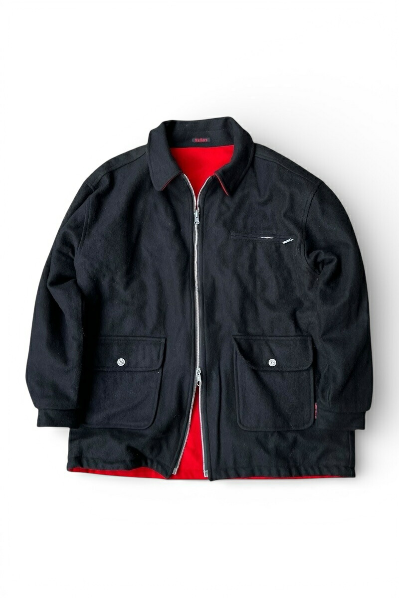【中古】MARLBORO (マルボロ) 90'S WOOL REVERSIBLE JACKET 90年代 ウール リバーシブル ジャケット / BLACK [SIZE: L USED]