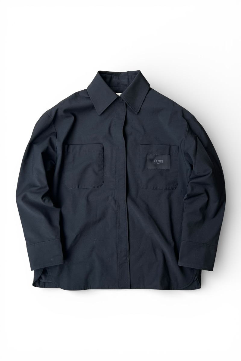 【中古】 FENDI (フェンディ) L/S SHIRT JACKET 長袖 シャツ ジャケット BLACK [SIZE: 36 USED]