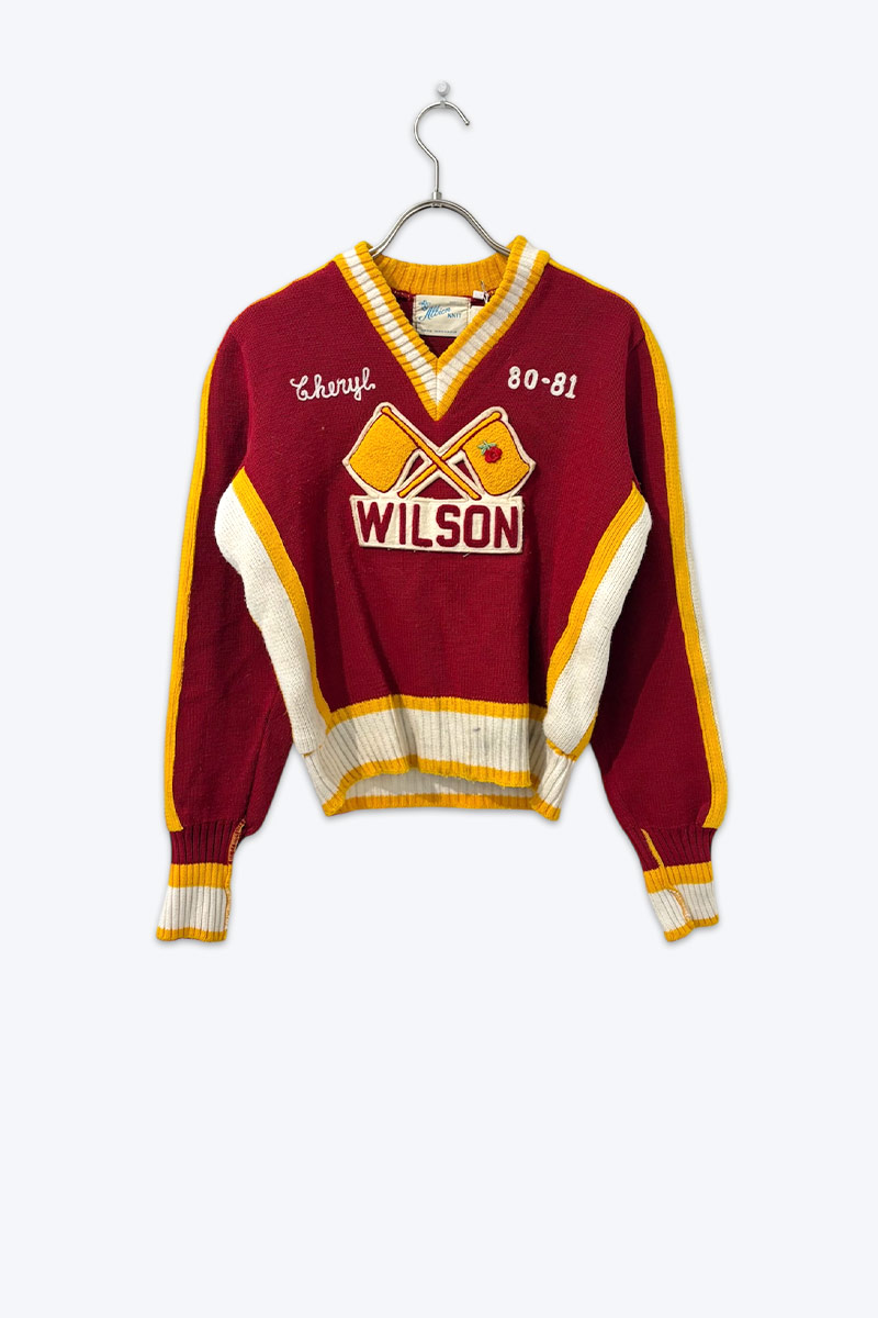 【中古】【WOMENS】OTHER BRAND 80'S WILSON V-NECK ACRYLIC SWEATER 80年代 ウィルソン ブイネック アクリル セーター [USED]