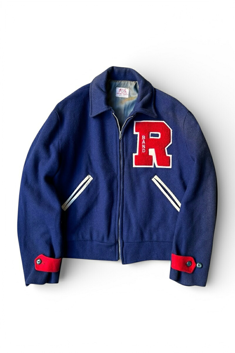 【中古】SPORTING GOODS CO.(スポーティング グッズ)  50-60\u0027S WOOL STADIUM JACKET 50-60年月日 羊毛 競技場 上衣 / NAVY [SIZE: 40 USED]