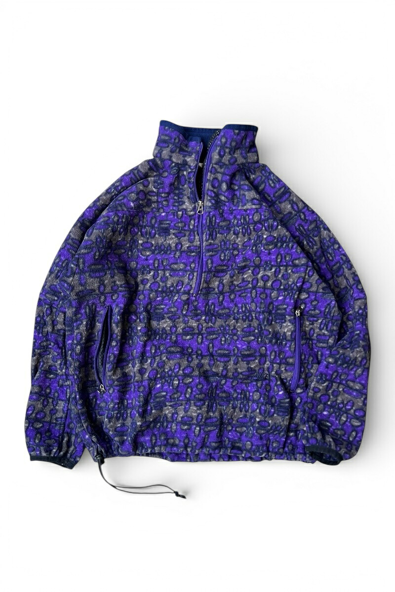 【中古】NIKE (ナイキ) 90\u0027S PATTERN FLEECE JACKET 90年月日 お定まり フリース 上衣 / PURPLE [SIZE: M USED]