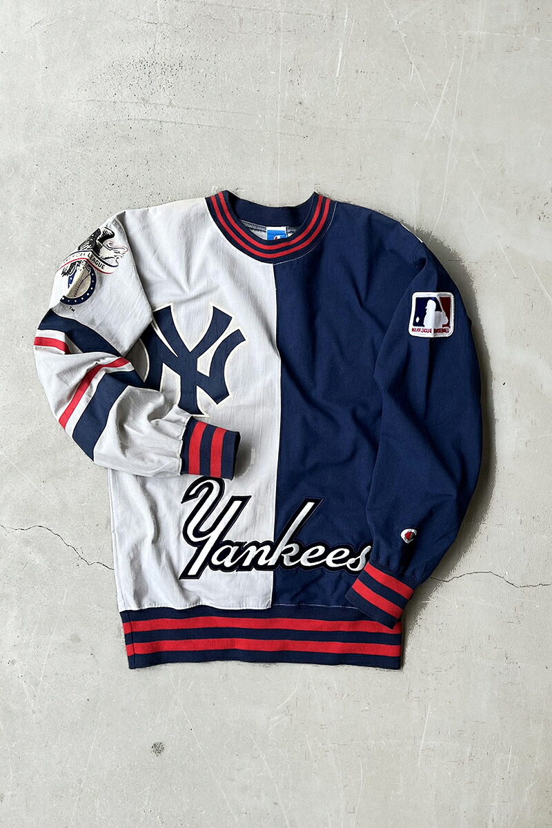 【中古】CHAMPION (チャンピオン) 90'S MLB NY YANKEES L/S T-SHIRT 90年代 エムエルビー ヤンキース 長袖 Tシャツ / GRAY [SIZE: S USED]