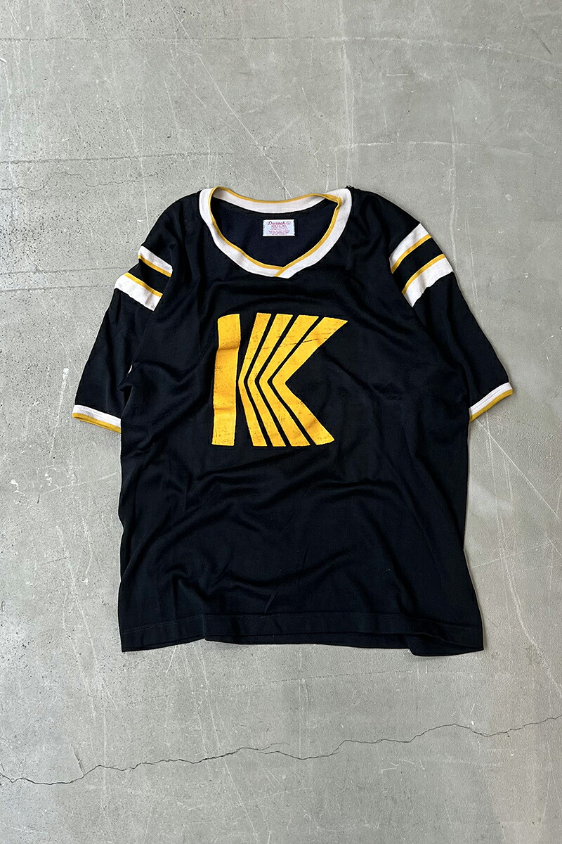 【中古】DUNACK (ダナック)  MADE IN USA 70-80\u0027S V-NECK RUGBY GAME T-SHIRT 亜米利加製 70-80年 V-素っ首 ラガー 競り合い プルオーバー / BLACK [SIZE: L USED]