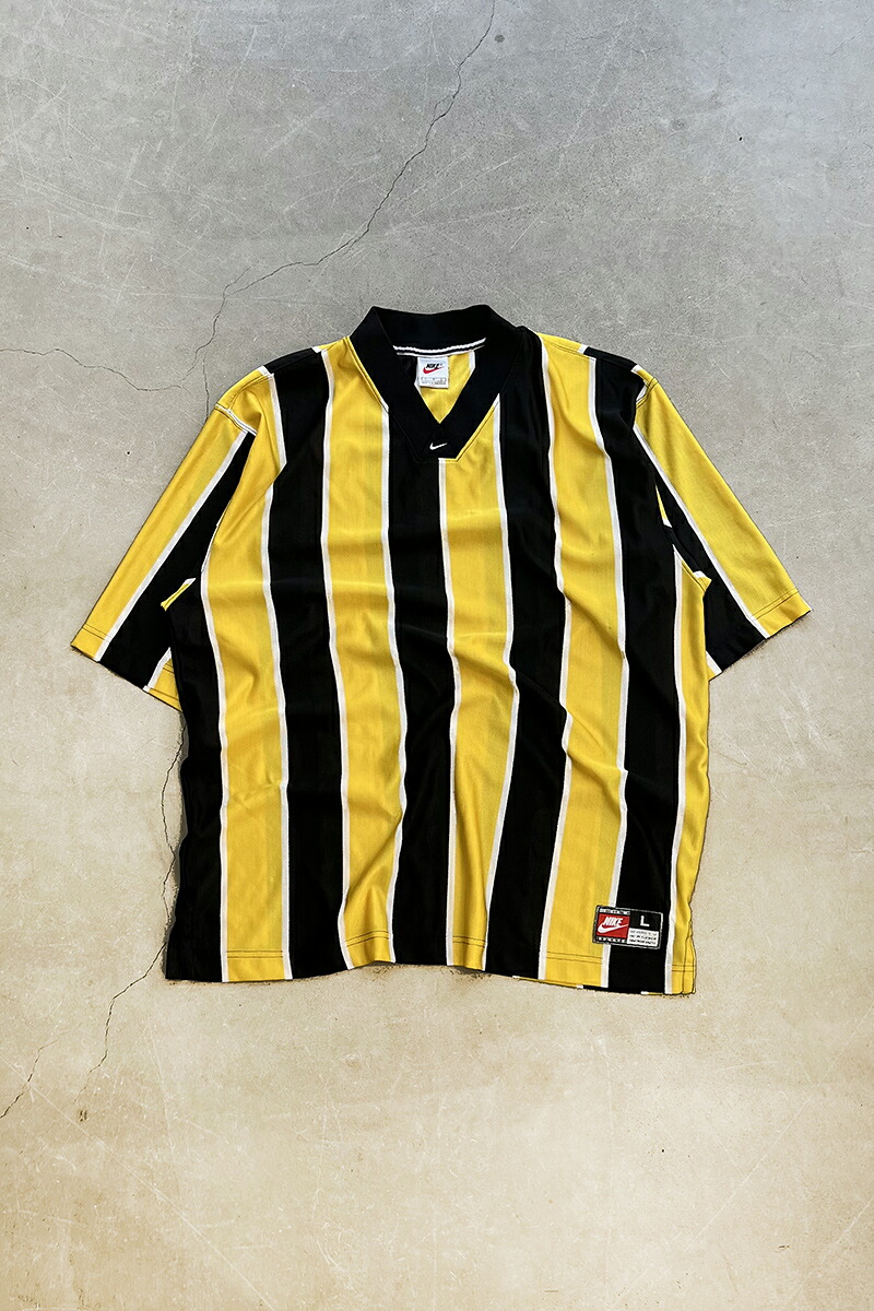 【中古】NIKE(ナイキ) 90\u0027S STRIPE GAME SHIRT 90年月日 縞模様 取り組みプルオーバー / YELLOW [SIZE: L USED]