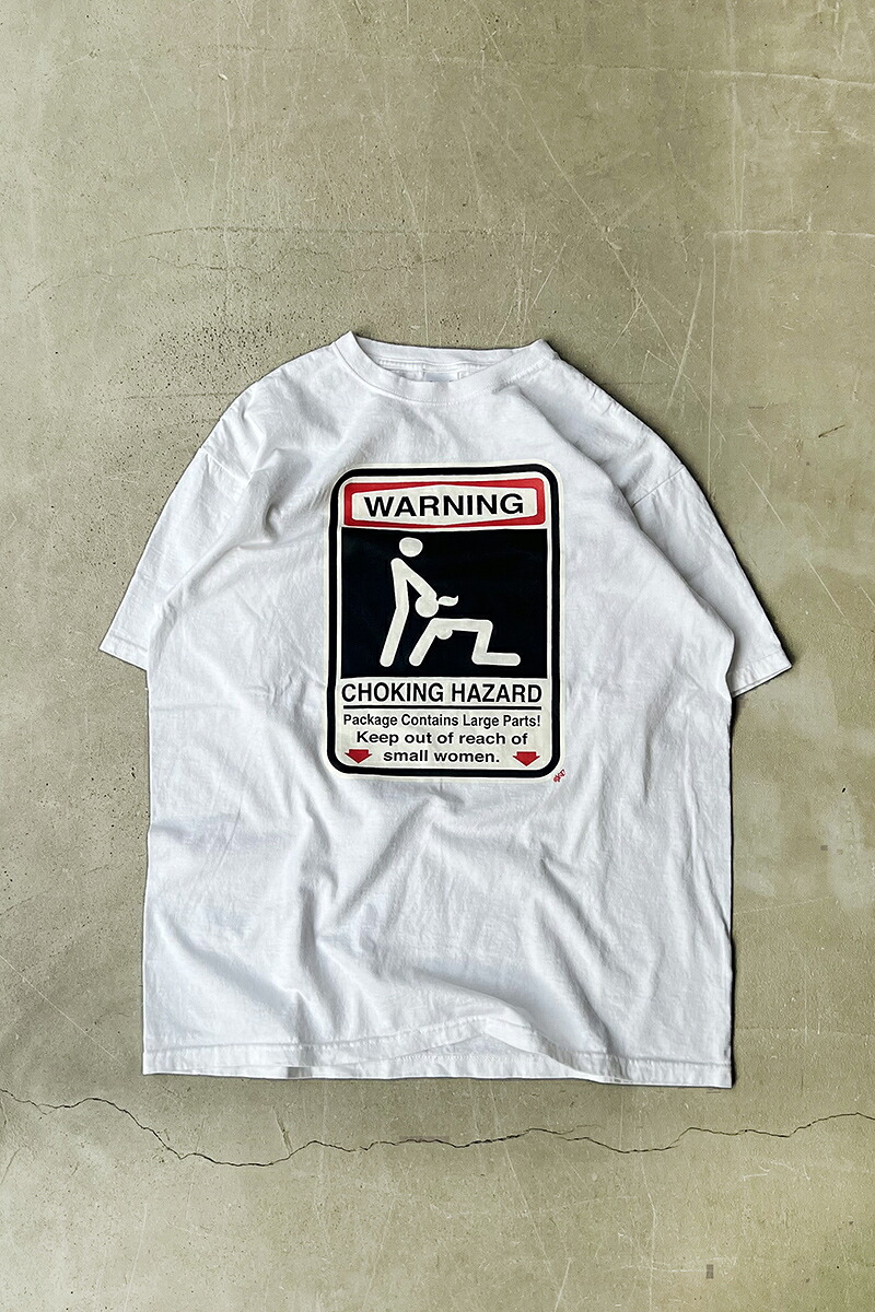 【中古】ANVIL (アンヴィル) 90\u0027S WARNING EROTIC T-SHIRT 90年月日 ワーニング 色っぽい プルオーバー / WHITE [SIZE: L USED]