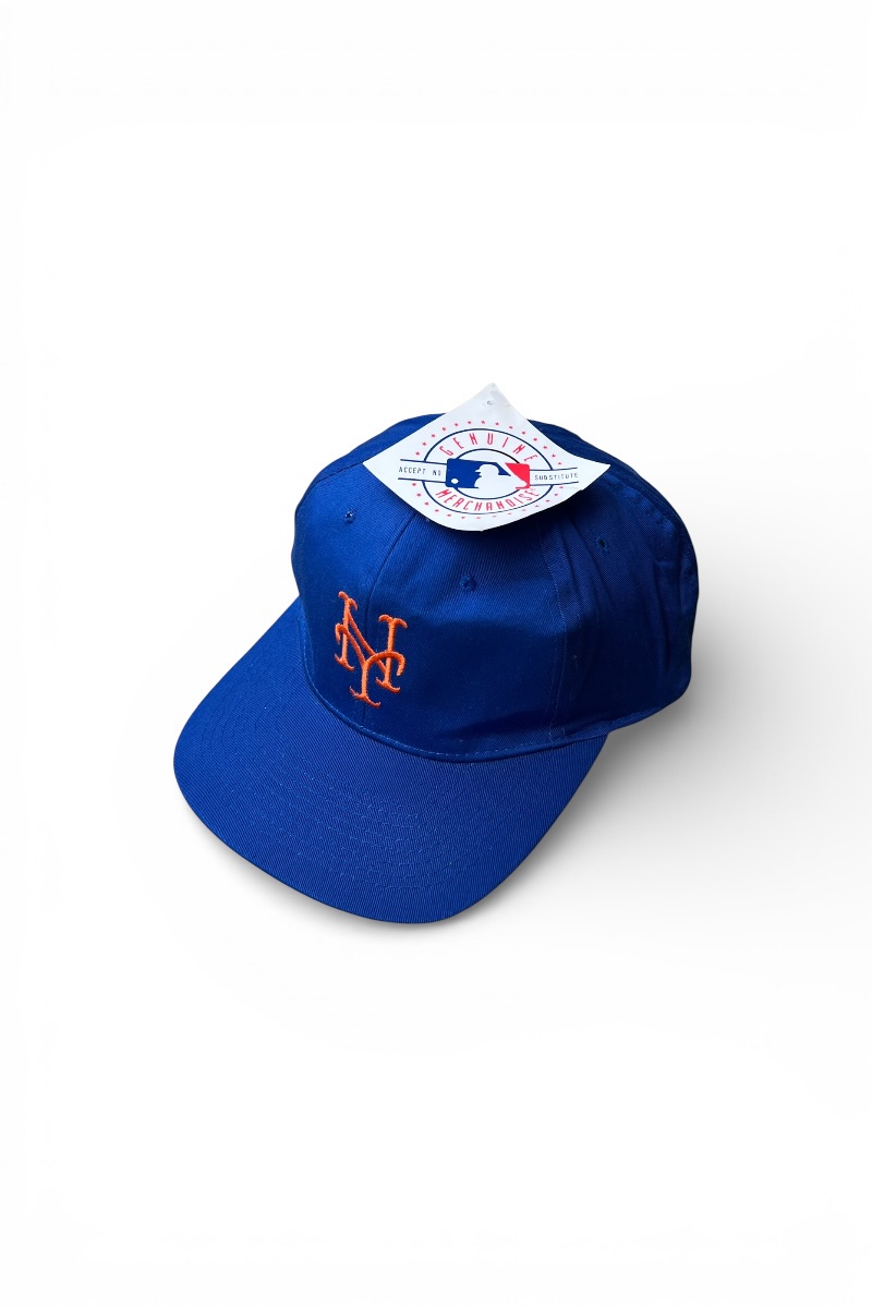 【中古】MLB (エムエルビー) 90'S NY METS 6 PANEL CAP 90年代 ニューヨーク メッツ 6パネル キャップ / BLUE [SIZE: ONE SIZE DEADSTOCK/NOS]