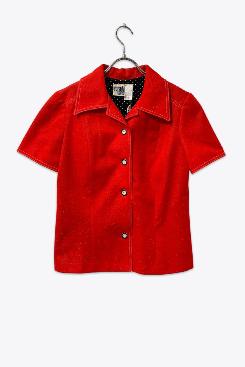 【中古】【WOMENS】STRAIT LANE (ストライタ ルン) 90'S S/S STITCH SHIRT 90年代 ショートスリーブ ステッチ シャツ [USED]｜JULIUS NYC
