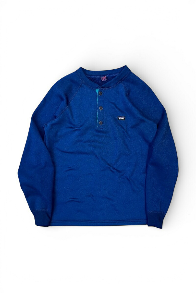 【中古】PATAGONIA (パタゴニア) MADE IN USA 98'S CAPILENE L/S HENLEY-NECK SWEATSHIRT USA製 98年 キャプリーン 長袖 ヘンリーネック スウェットシャツ / NAVY [SIZE: M USED]｜JULIUS NYC
