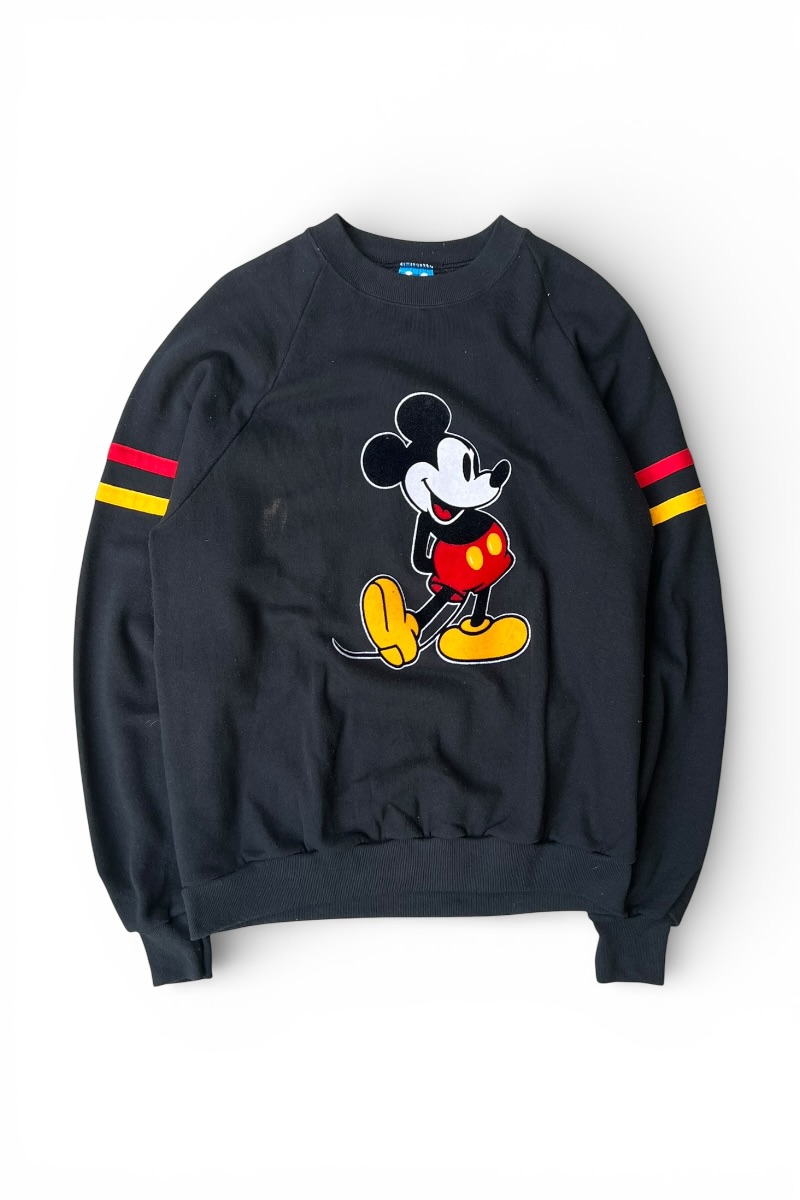 【中古】DISNEY (ウォルトディズニー)  MADE IN USA 90\u0027S MICKEY SWEATSHIRT USA製 90年月日 パディ トレーナー / BLACK [SIZE: XL USED]