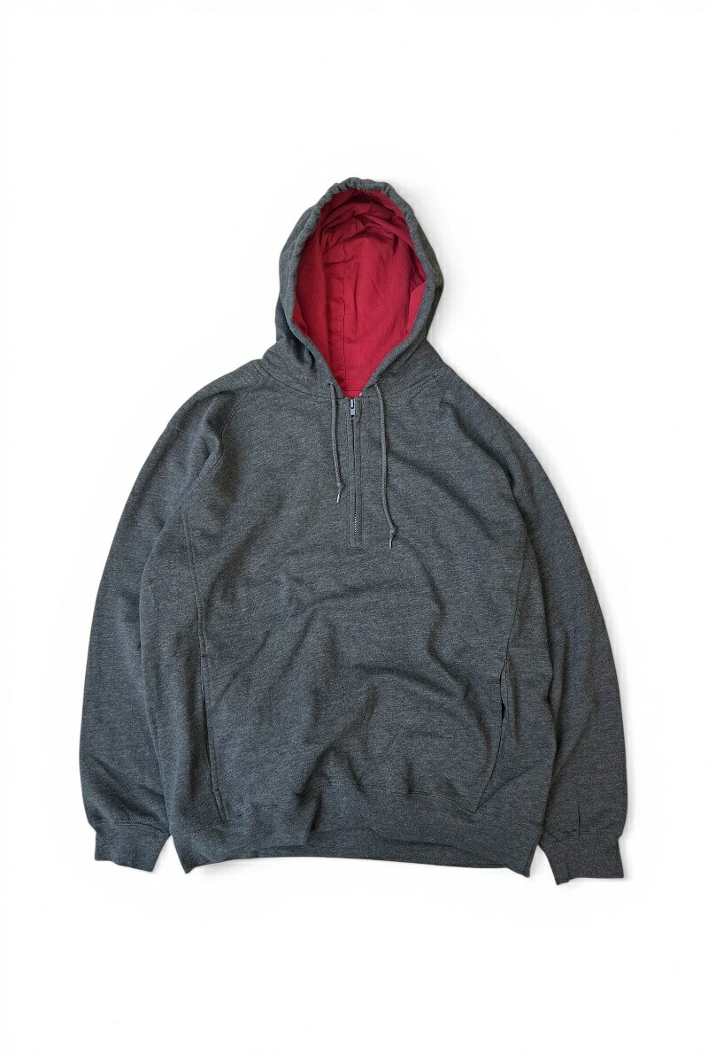 【中古】MARLBORO (マルボロ) 04\u0027S PULLOVER HALF ZIP SWEAT HOODIE 04年 ティーシャツ ハーフジップ 汗水 フーディー / CHARCOAL [SIZE: L DEADSTOCK/NOS]