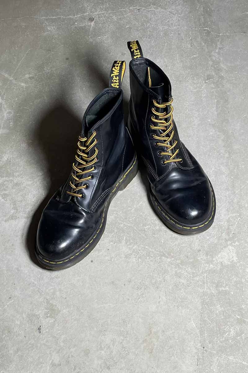 【中古】DR.MARTENS(ドクター マーチン) 8-HOLE LEATHER BOOTS レザー ブーツ / BLACK [SIZE: US8.0(26.0cm相当) USED]