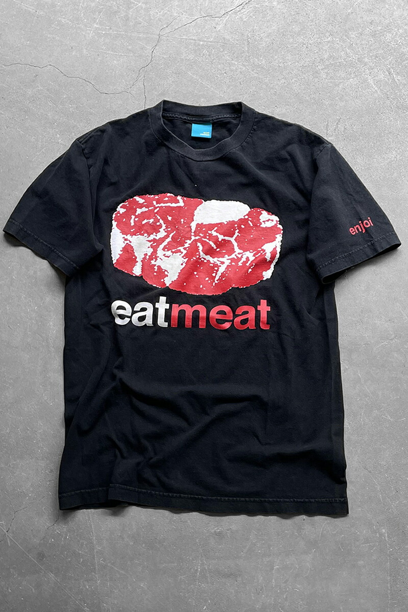 【中古】ENJOI (エンジョイ) MADE IN MEXICO EAT MEAT SKATEBOARDING T-SHIRT メキシコ製 イート ミート スケートボーディング Tシャツ BLACK [SIZE: M USED]