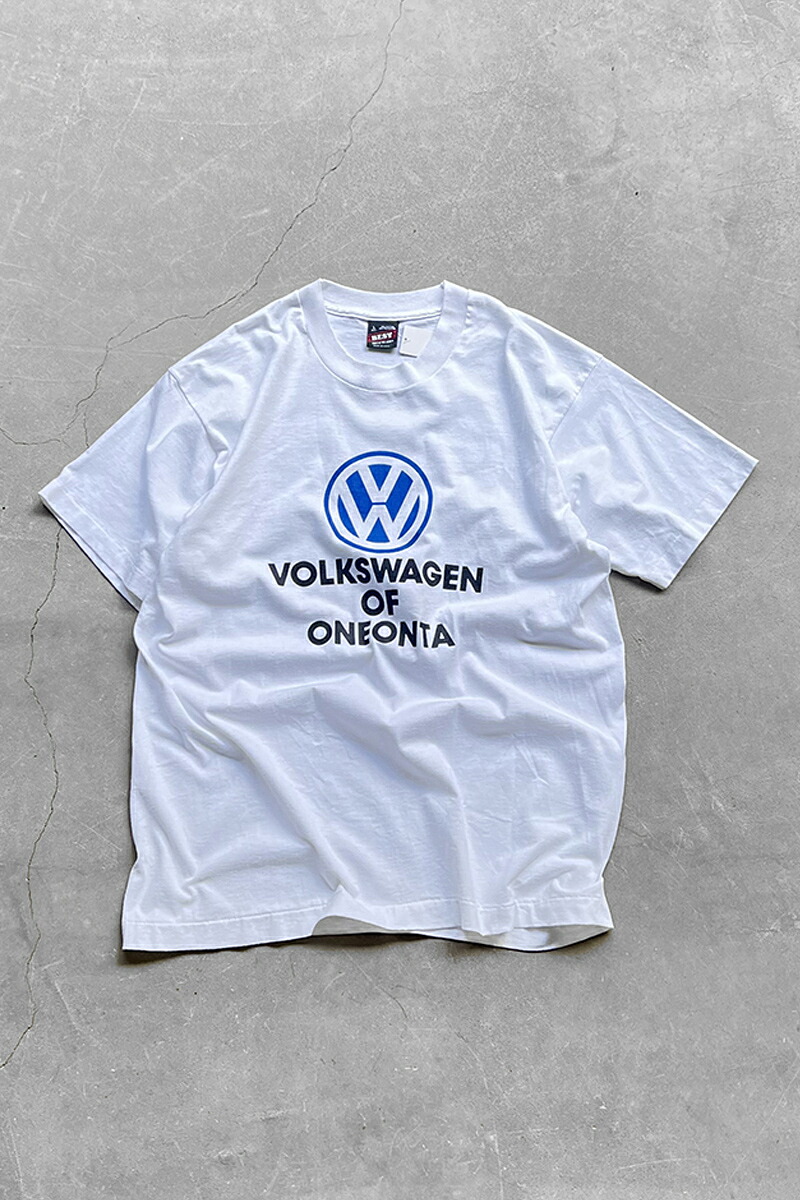 【中古】FRUIT OF THE LOOM (フルーツ オブ ザ お部屋) MADE IN USA 90\u0027S VOLKS WAGEN ADVERTISING T-SHIRT USA製 90年月日 フォルクスワーゲン 広告業 プルオーバー / WHITE [SIZE: L USED]