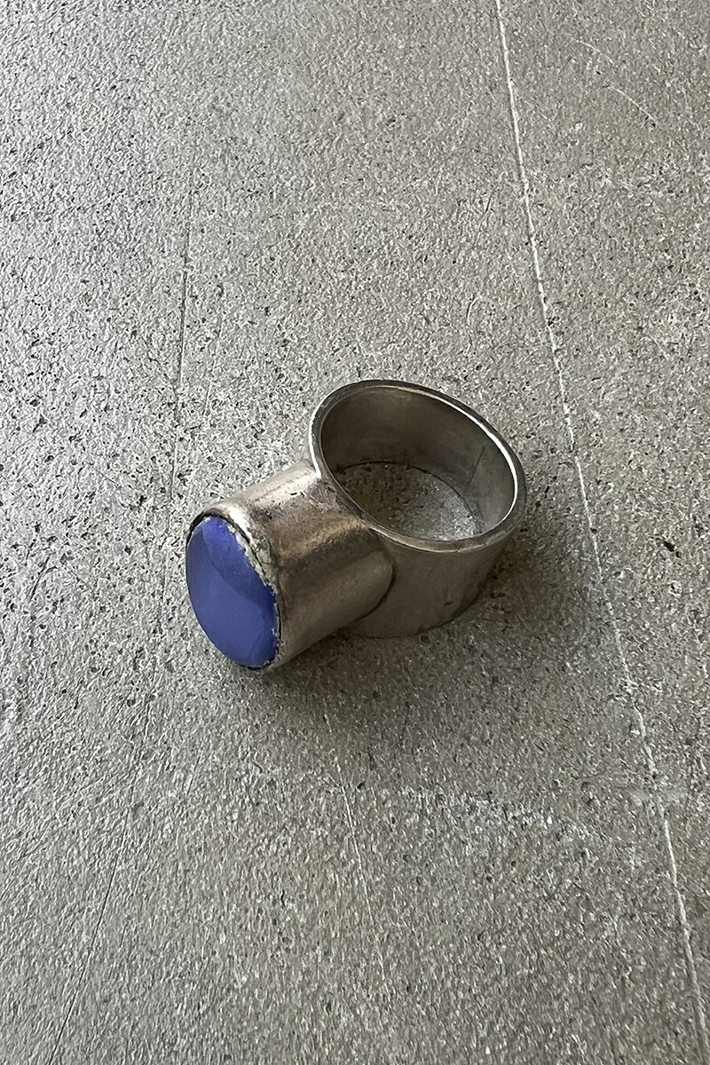 【中古】 VINTAGE SILVER JEWELRY (ヴィンテージ シルバー ジュエリー) 925 SILVER RING W/BLUE STONE 925 シルバー リング W/ブルー ストーン / SILVER [SIZE: 19号相当 USED]