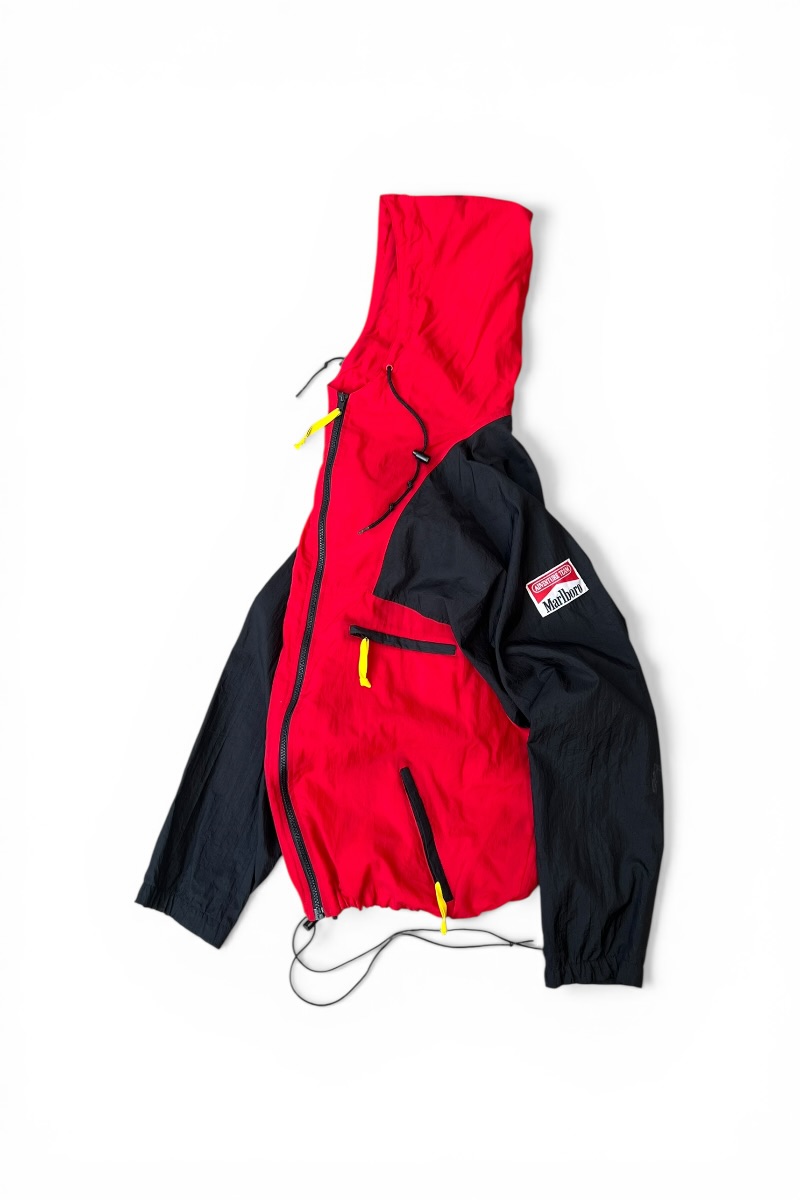【中古】MARLBORO (マールボロ)  90\u0027S ZIP UP NYLON JACKET 90年月日 ジップ ナイロン 上衣 / RED [SIZE: L USED]