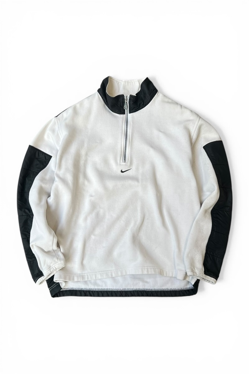 【中古】NIKE (ナイキ) Y2K EARLY 00\u0027S HALF-ZIP SWEATSHIRT 00年月日すべり出し ハーフジップ トレーナー / WHITE [SIZE: M USED]