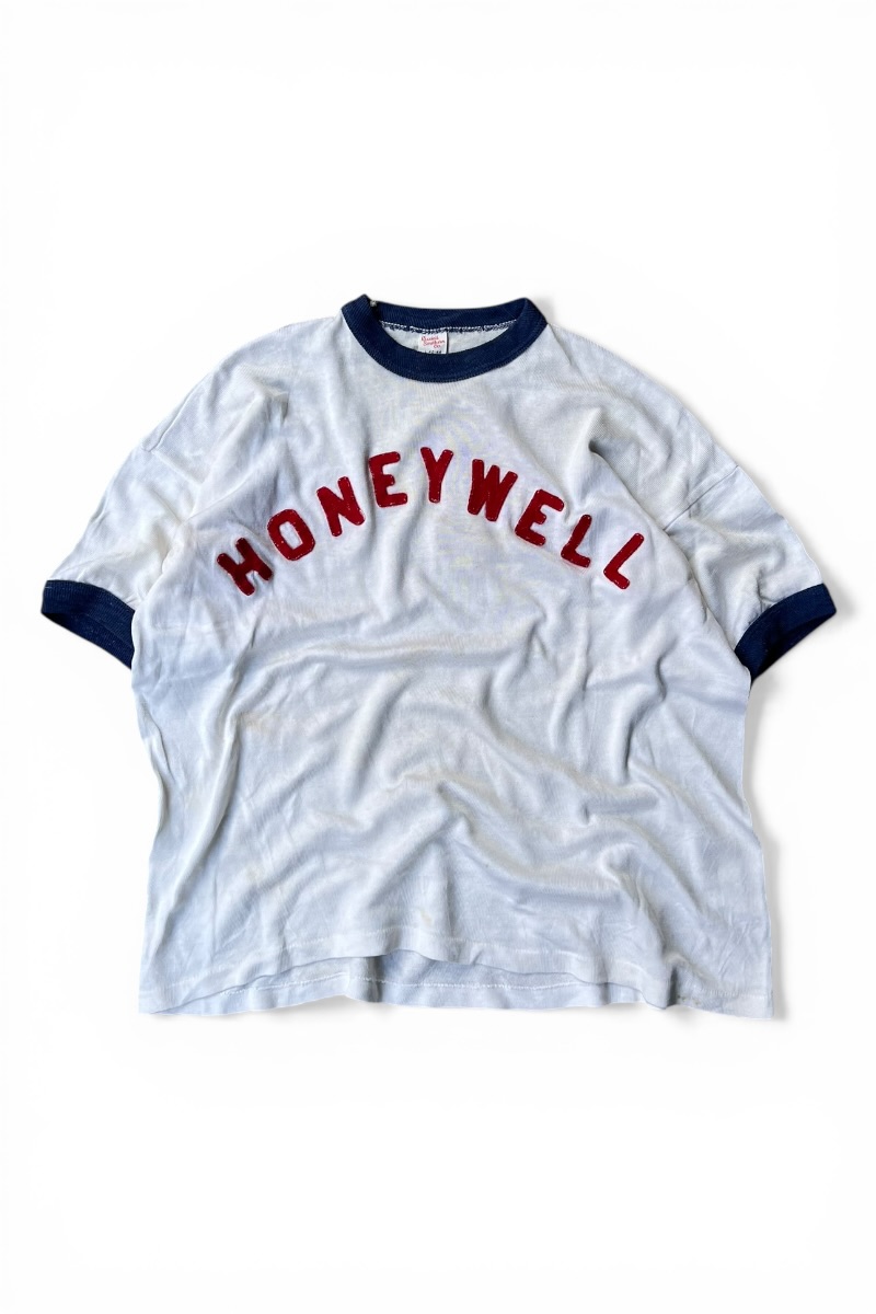 【中古】RUSSELL SOUTHERN CO. (ラッセル・サザン・カンパニー) MADE IN USA 60-70\'S HONEYWELL RINGER T-SHIRT アメリカ製 60-70年代 ハネウェル リンガー Tシャツ / WHITE [SIZE: L USED]