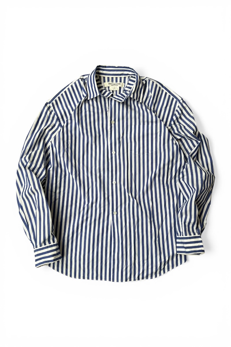 【中古】JUNYA WATANABE COMME DES GARCONS (ジュンヤ ワタナベ コムデギャルソン) MADE IN JAPAN 18'S L/S STRIPE SHIRT 日本製 18年 ストライプ シャツ / WHITE [SIZE: S USED]｜JULIUS NYC